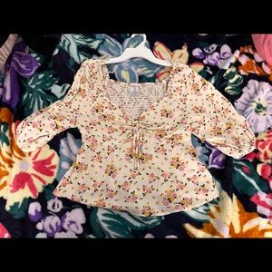 Cream color with flowers blouse